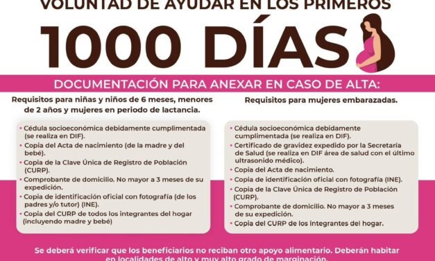 Invita DIF-Reynosa a registrarse en el programa “Voluntad de Ayudar en los Primeros 1000Días”